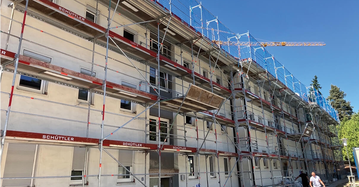 WBG Zirndof Mietwohnung Wohngungsbaugesellschaft Neubau Baustelle Hauseingang