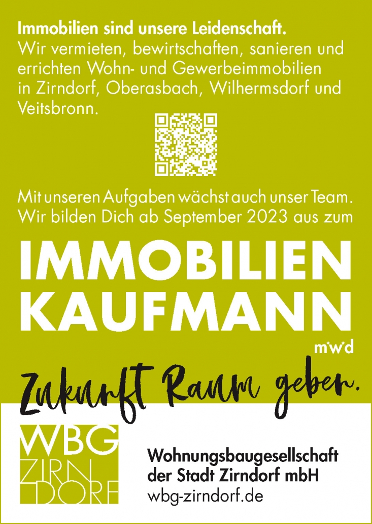 WBG-Zirndorf_Stellenanzeige_Azubi_2023 Immobilienkaufmann